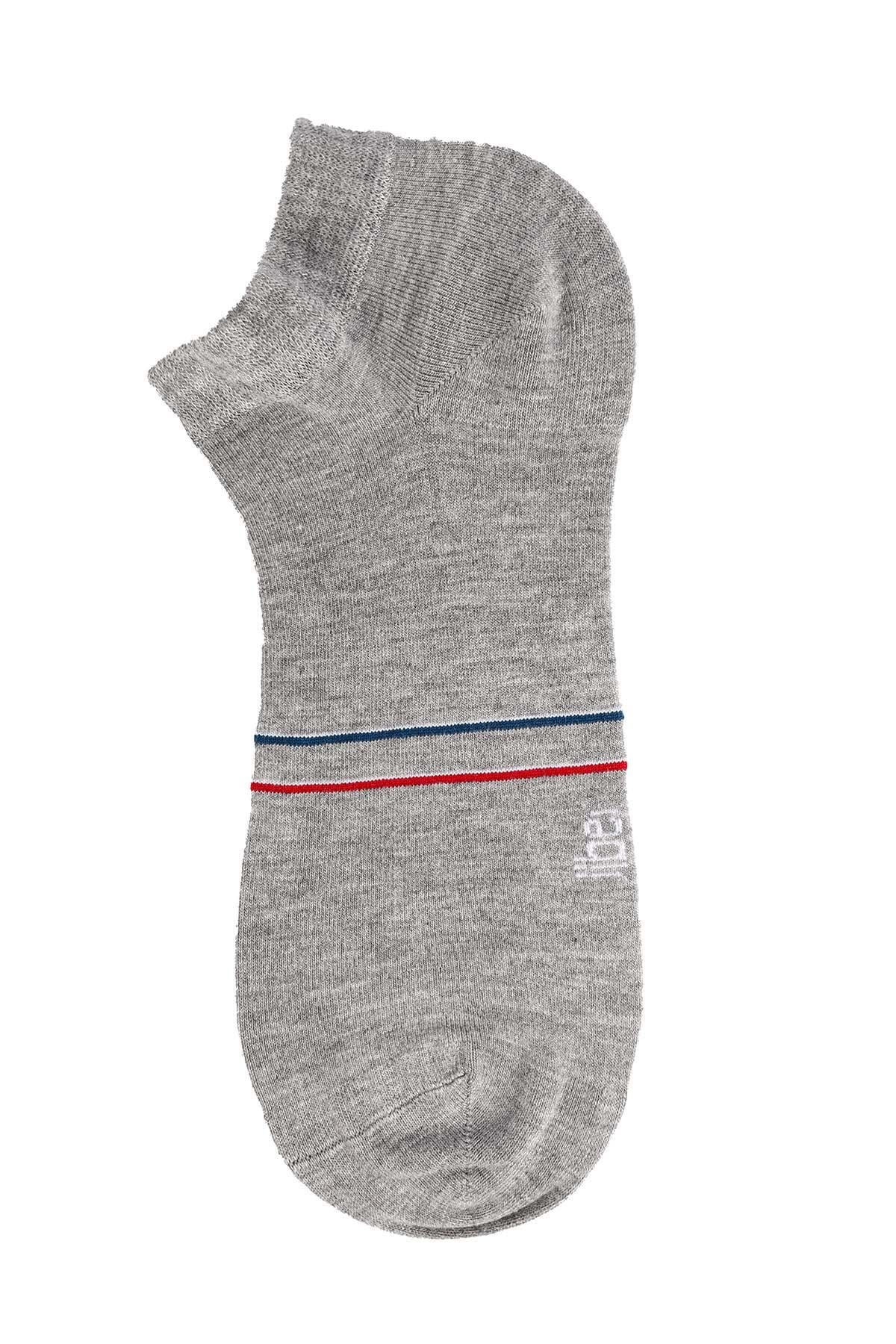 Erkek 12'li Bambu Patik Çorap 6764 GRİMELANJ  JBR6764.0000012