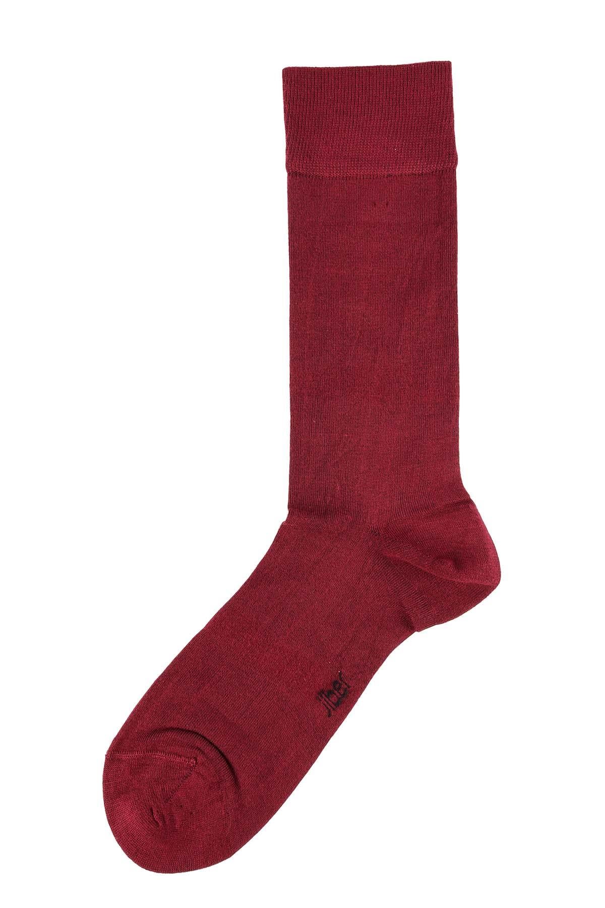 Erkek 6'lı Modal Uzun Çorap 5100 Bordo  JBR5100.006
