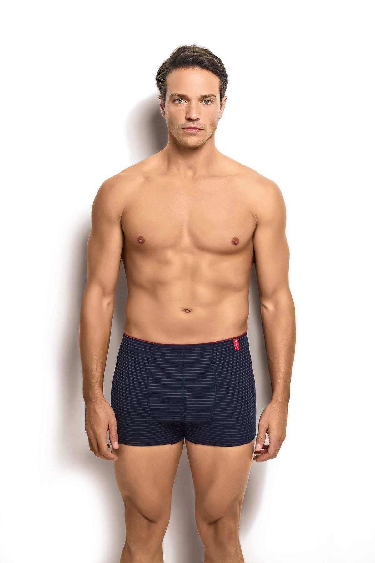 Erkek 6'lı Lacivert Havlu Kemer Boxer