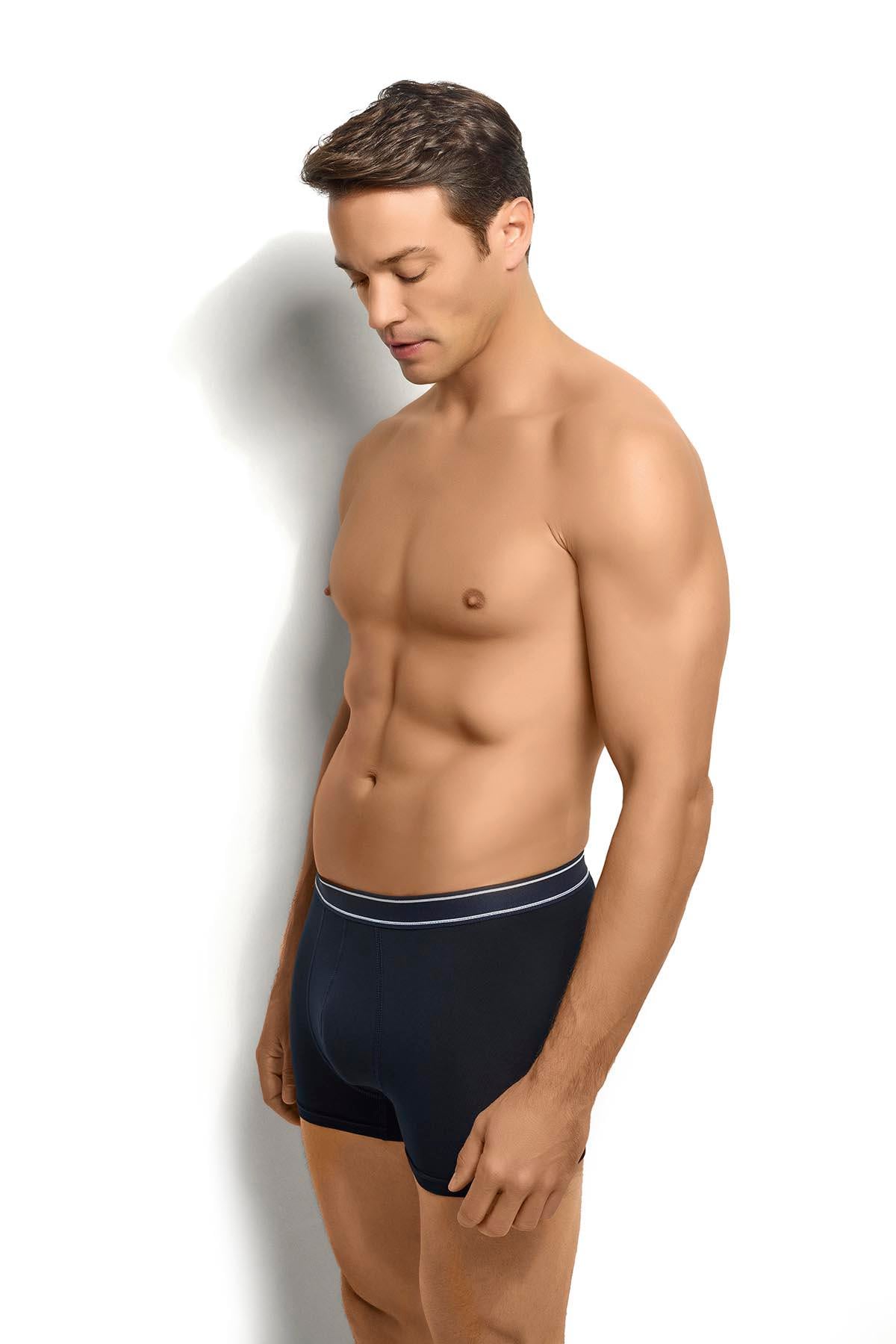 Erkek 6'lı Lacivert Likralı Boxer 277