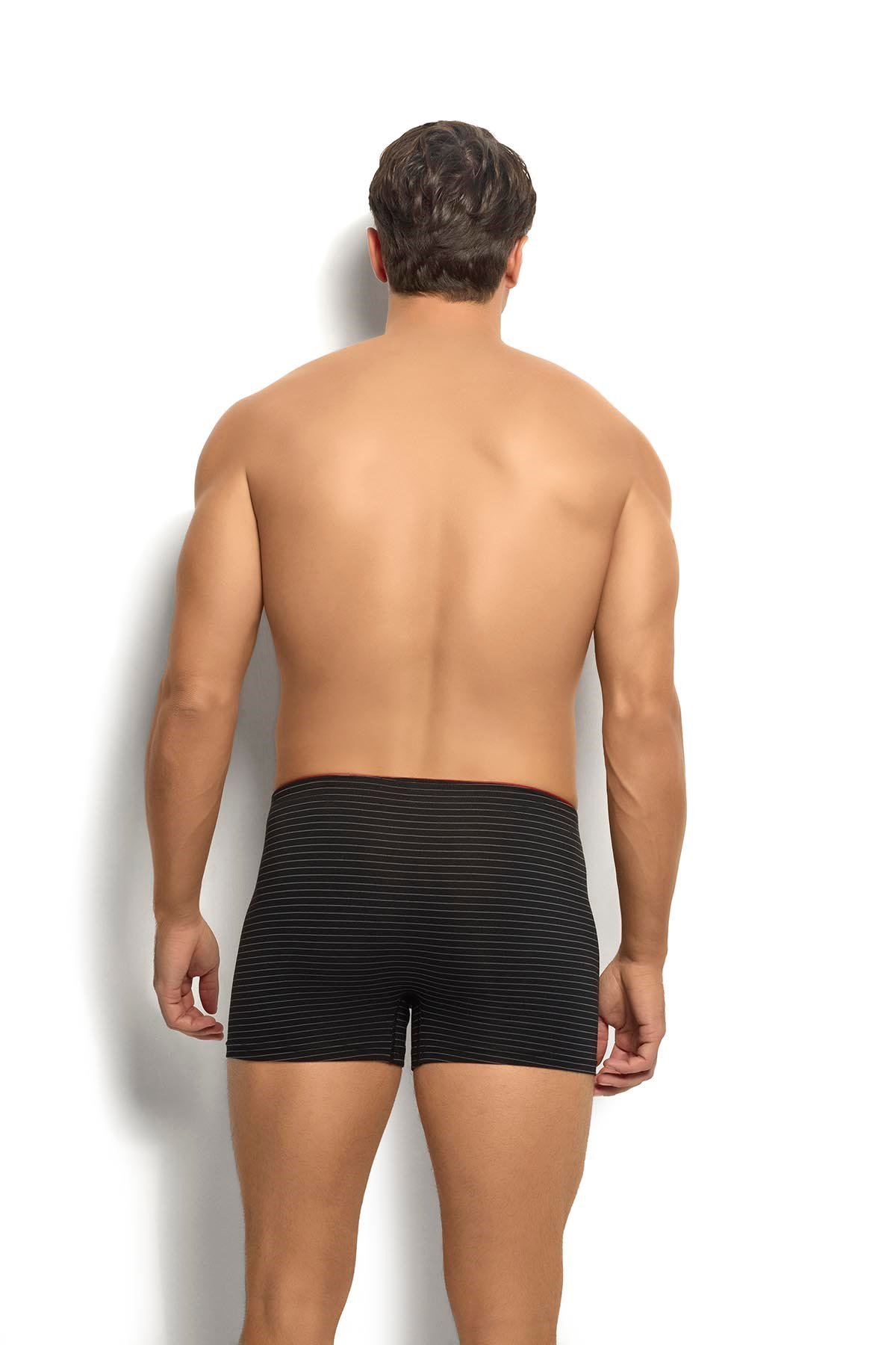 Erkek 6'lı Siyah Havlu Kemer Boxer