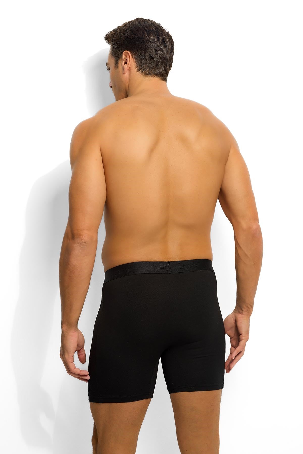 Erkek 6'lı Siyah Pamuklu Likralı Boxer