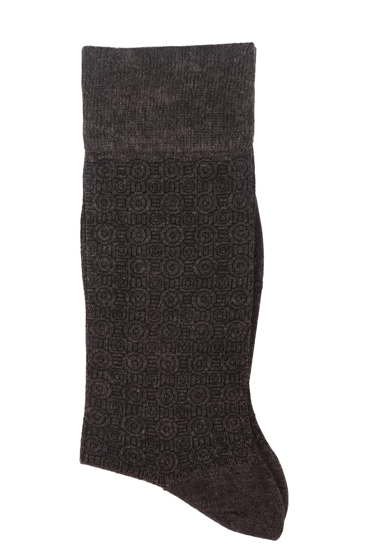 Erkek Antrasit Bambu Soket Çorap 5536