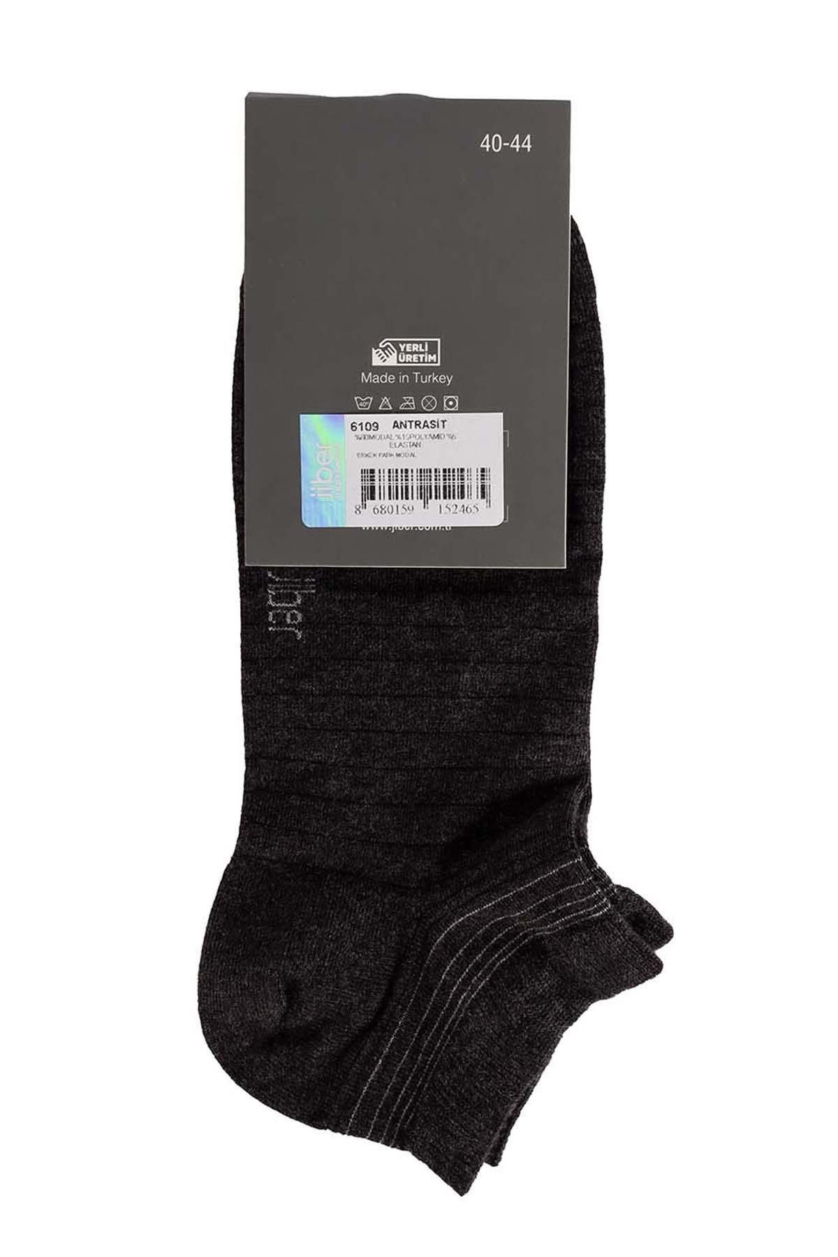 Erkek Antrasit Patik Modal Çorap 6109