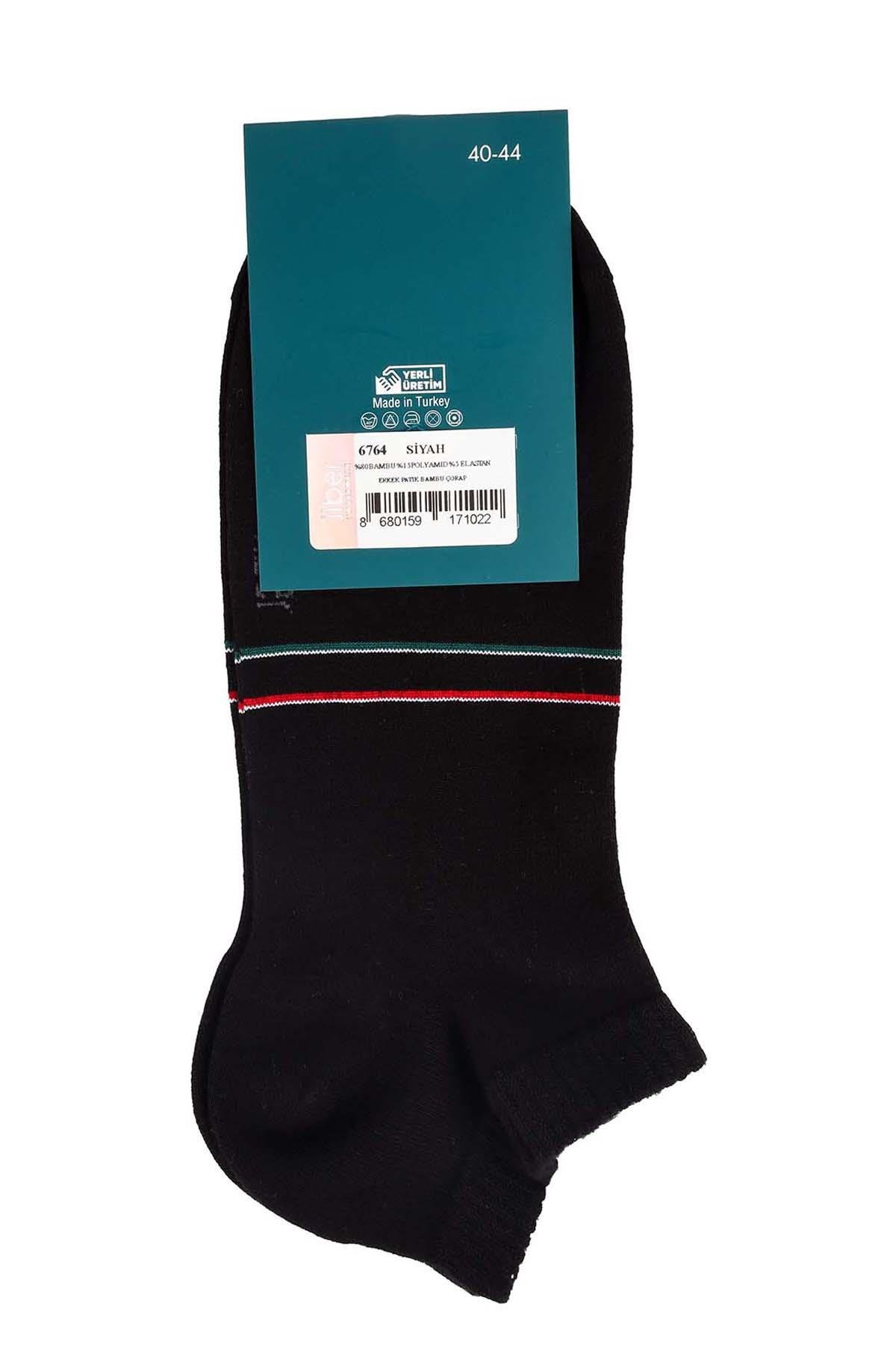 Erkek Bambu Siyah Patik Çorap 6764