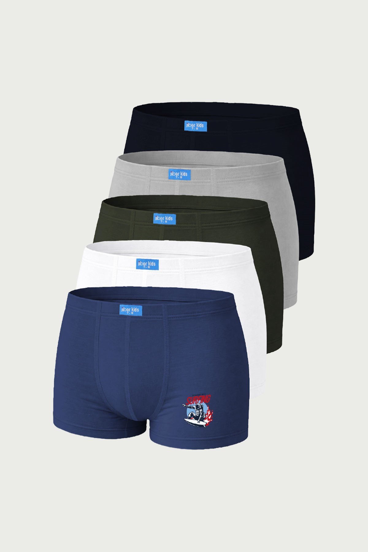 Erkek Çocuk 5'li Baskılı Pamuklu Boxer 720 Asorti  JBR720.0000001