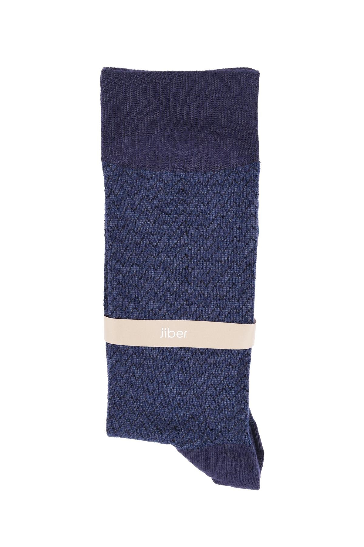 Erkek İndigo Bambu Likralı Soket Çorap 5619