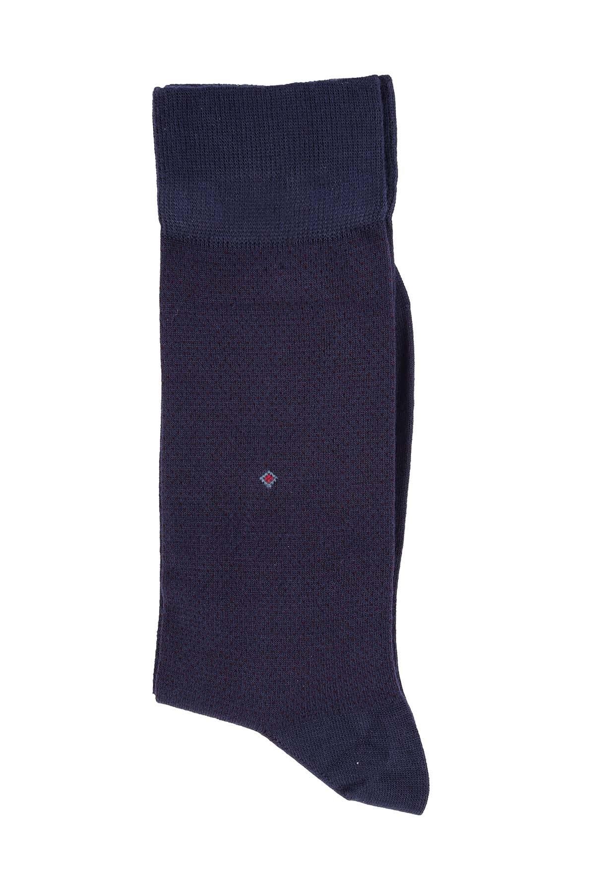 Erkek Lacivert Bambu Uzun Çorap 5518