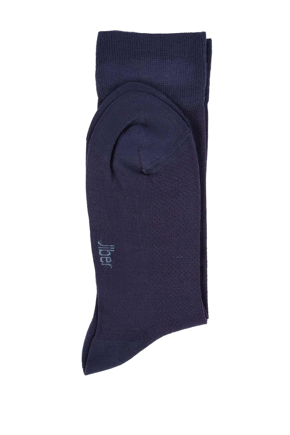 Erkek Lacivert Bambu Uzun Çorap 5518