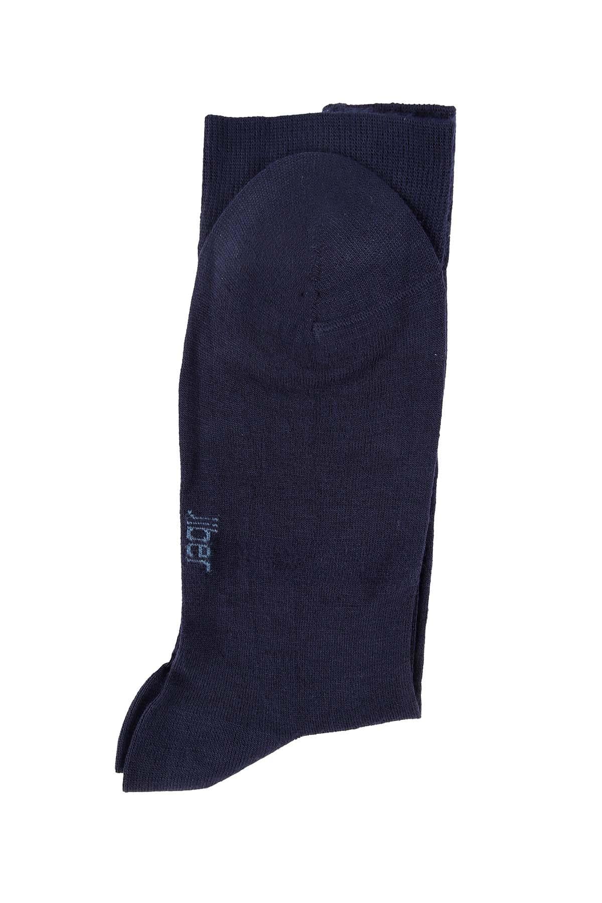 Erkek Lacivert Bambu Uzun Çorap 5519