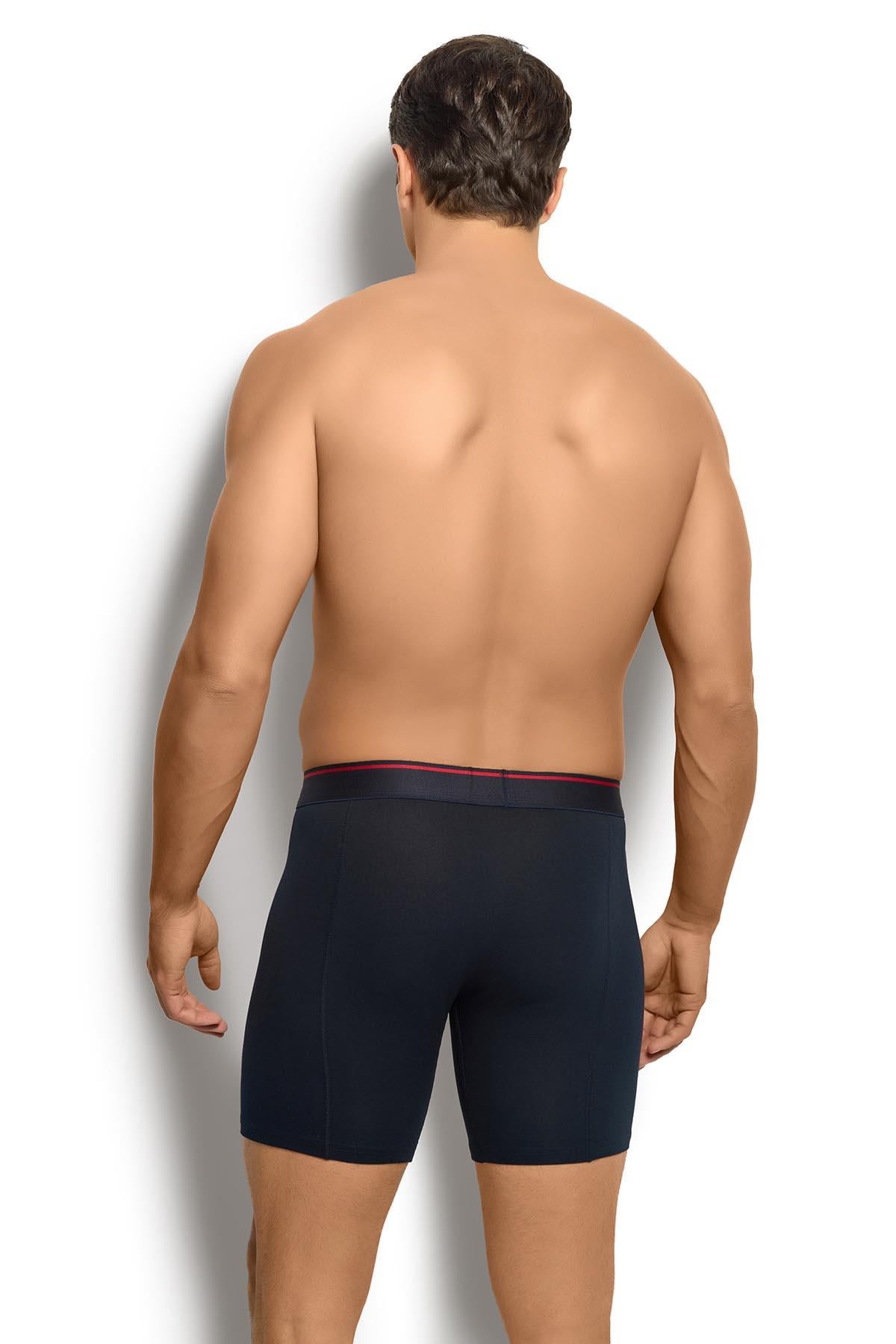 Erkek Lacivert Pamuklu Likralı 3 Lü Boxer 268
