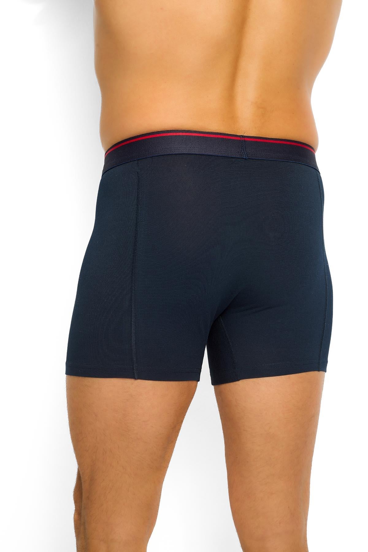 Erkek Lacivert Pamuklu Likralı 3'lü Boxer   267