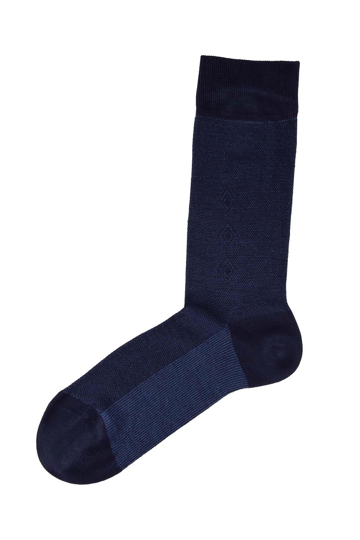 Erkek Likralı Bambu Lacivert Soket Çorap 5615