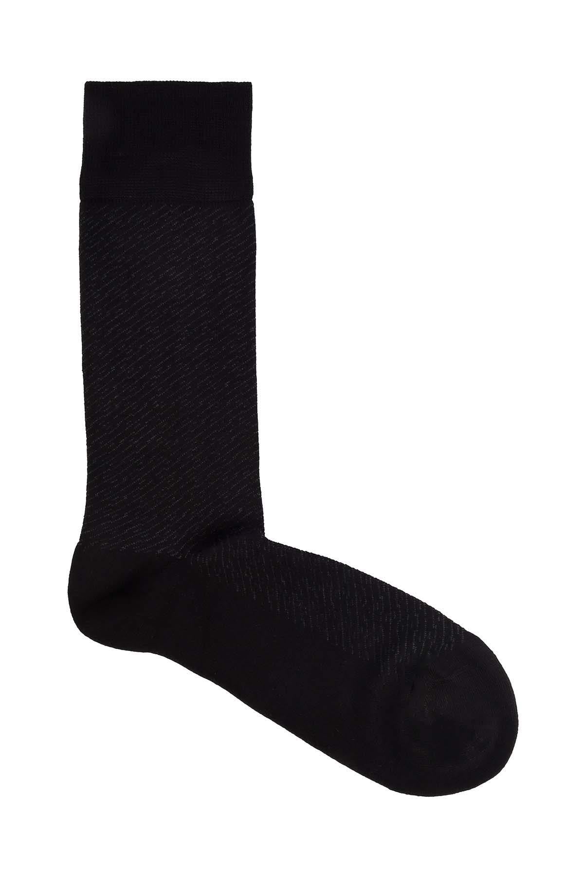 Erkek Likralı Bambu Siyah Çorap 5616