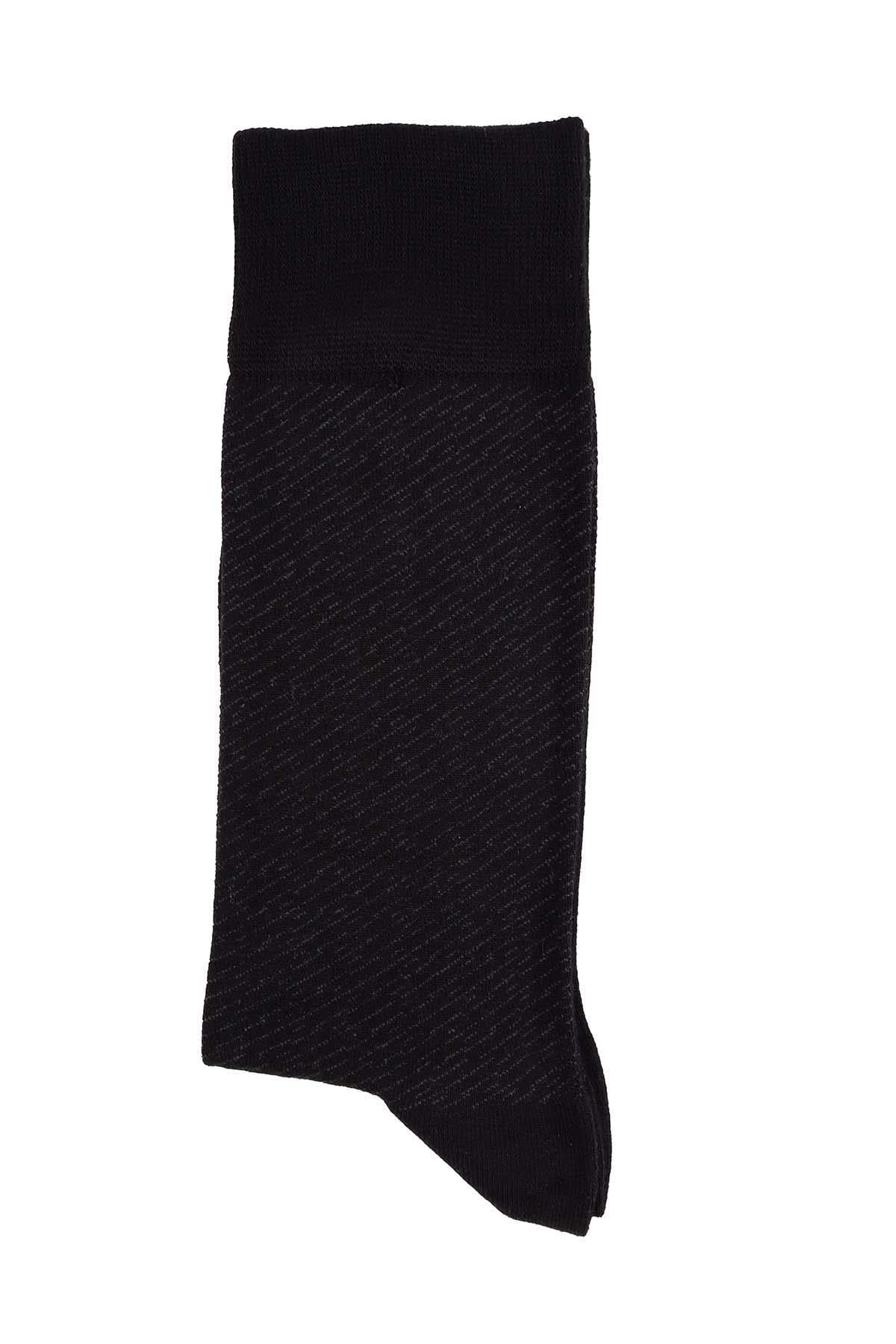 Erkek Likralı Bambu Siyah Çorap 5616