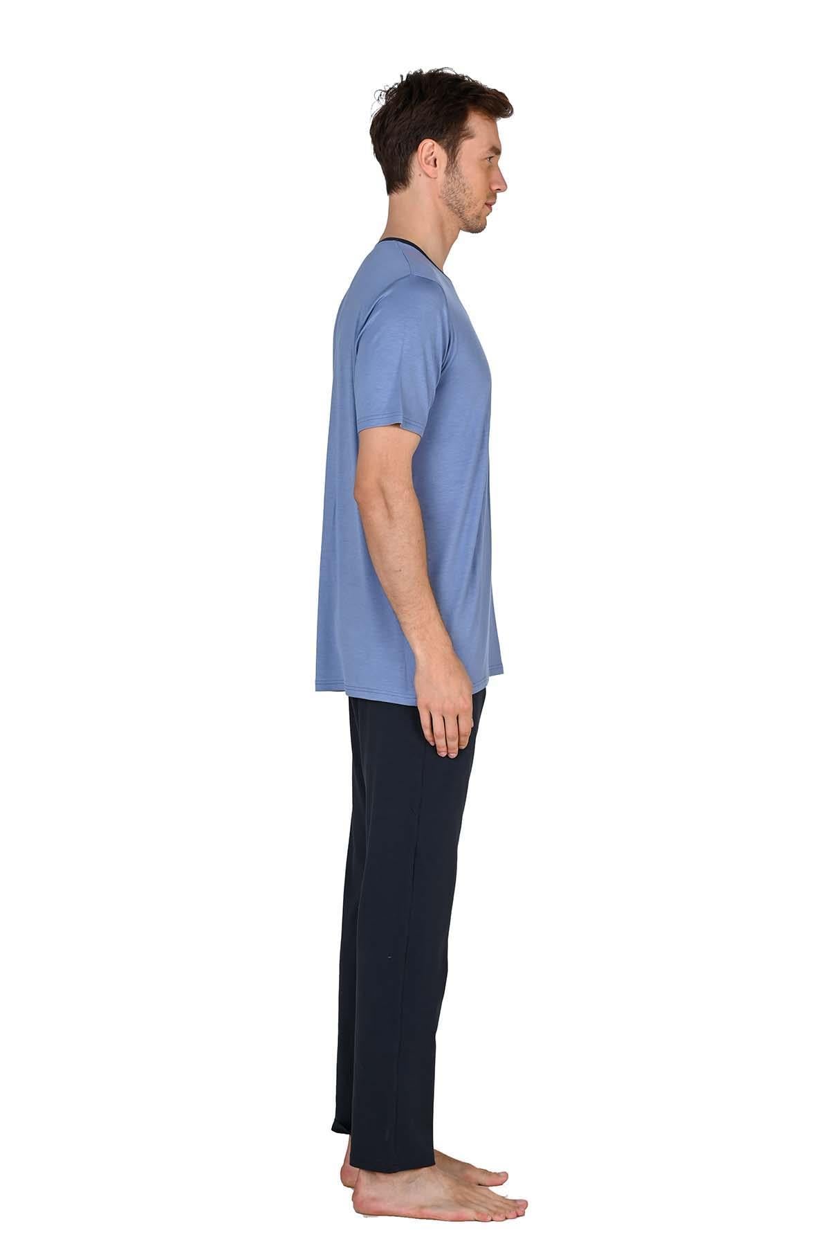 Erkek Modal Mavi Pijama Takımı 15203