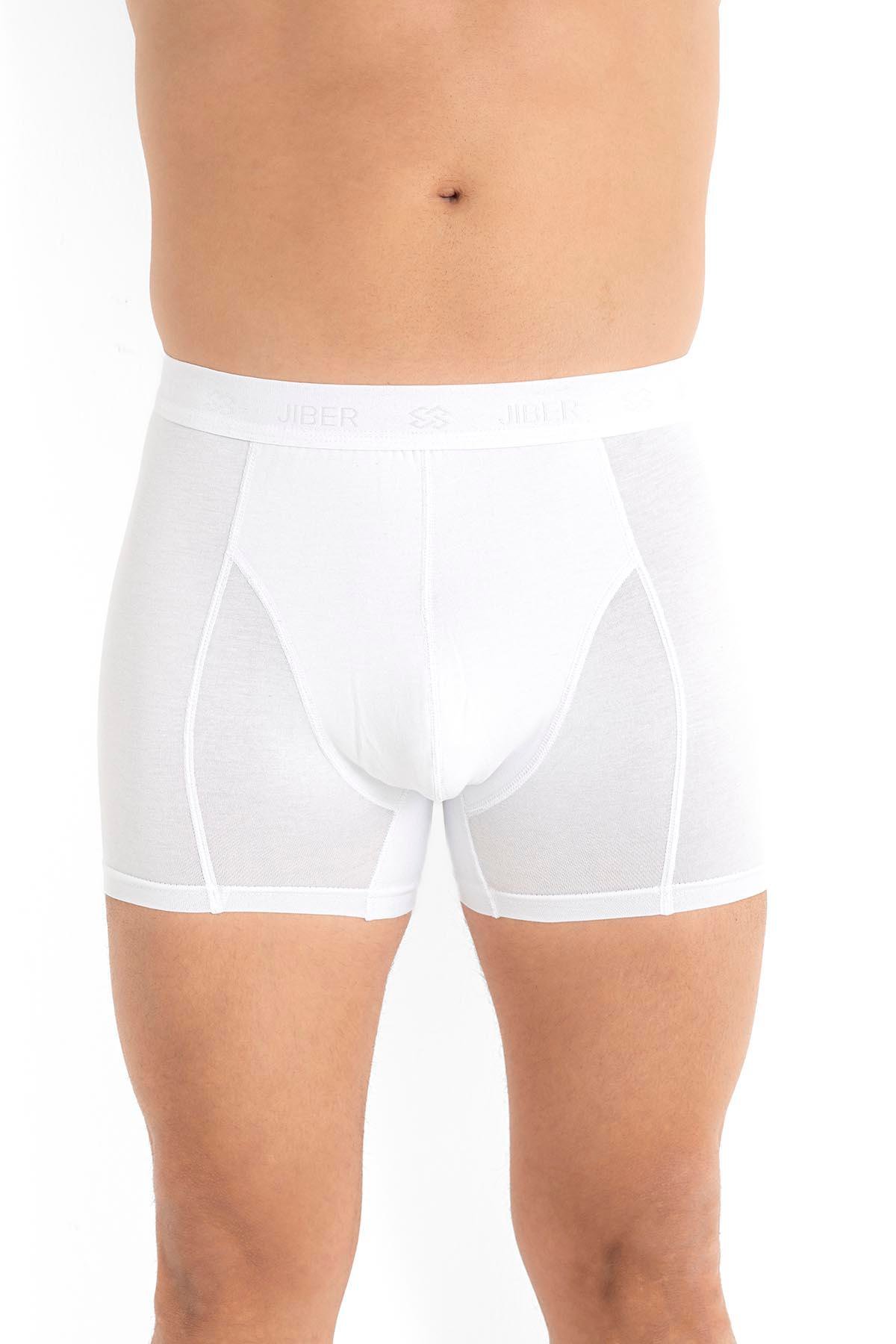 Erkek Modal Pamuklu 3'lü Beyaz Boxer 289