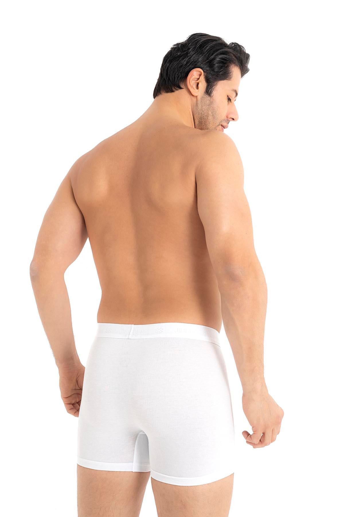 Erkek Modal Pamuklu 3'lü Beyaz Boxer 289