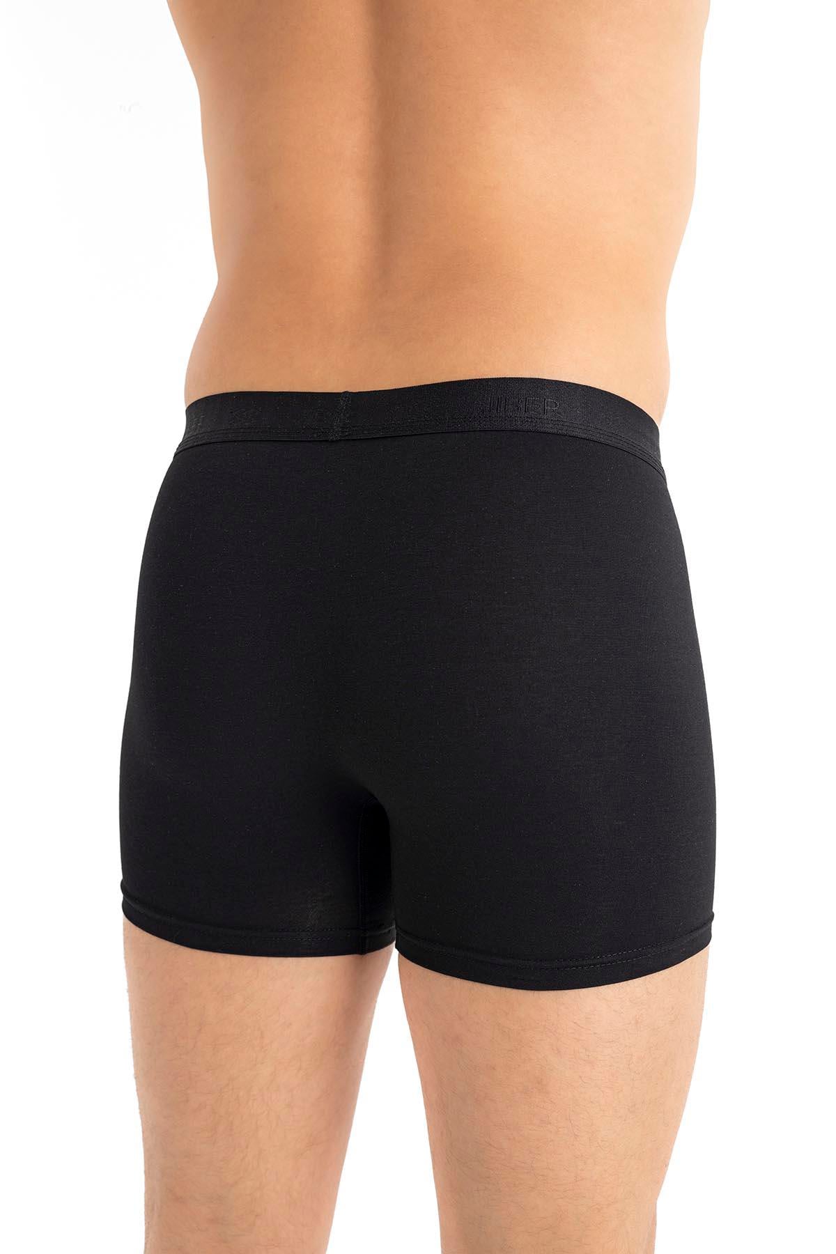 Erkek Modal Pamuklu 3'lü Siyah Boxer 289