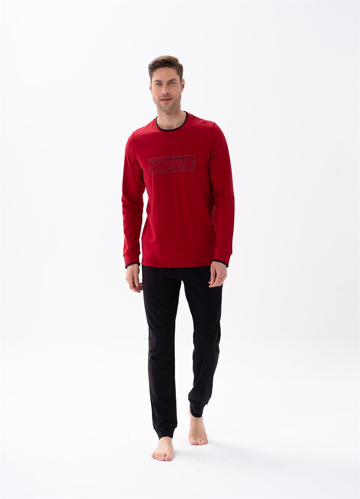 Erkek Pijama Takımı 10143 Bordo  JBR15143.00001