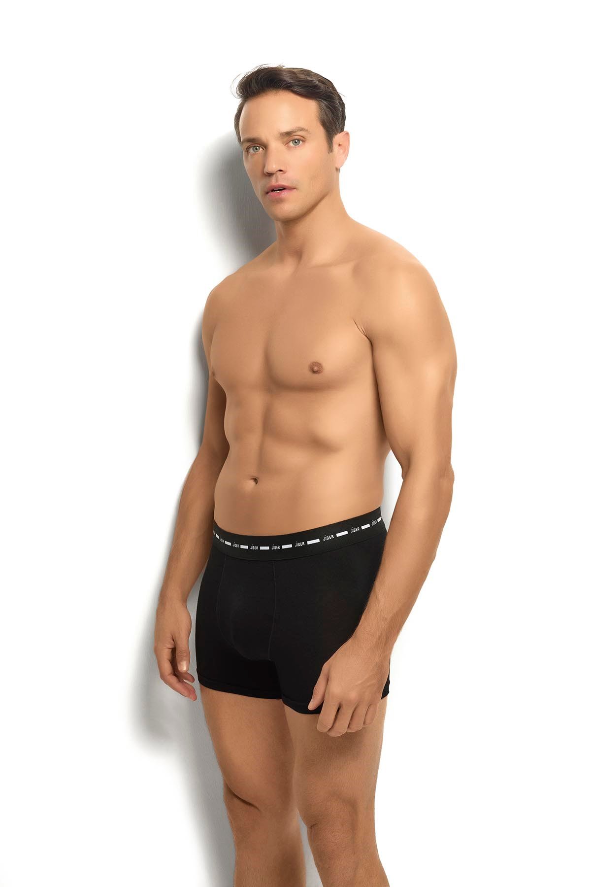 Erkek Siyah Modal Pamuklu Boxer 321
