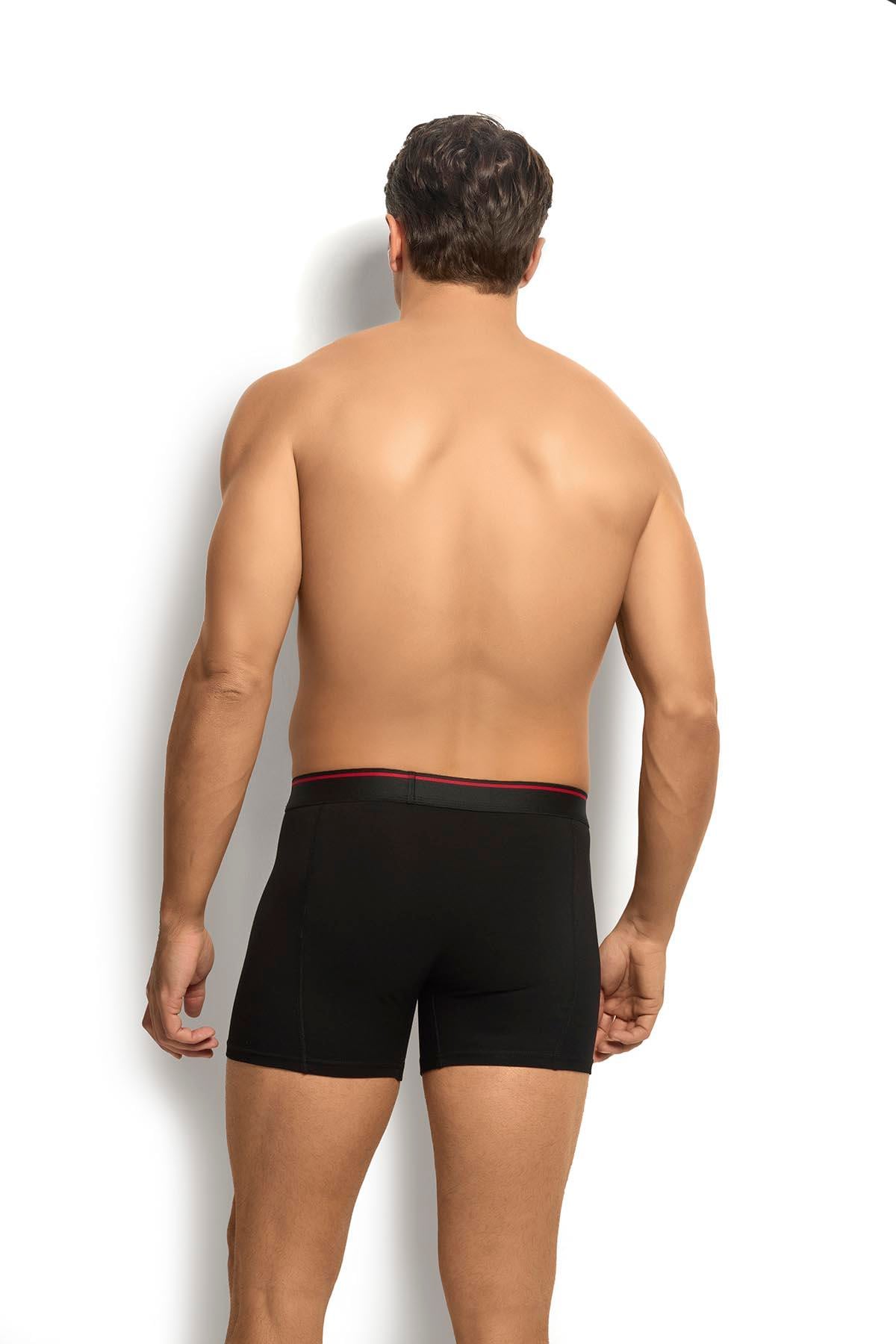 Erkek Siyah Pamuklu Likralı 3'lü Boxer  267