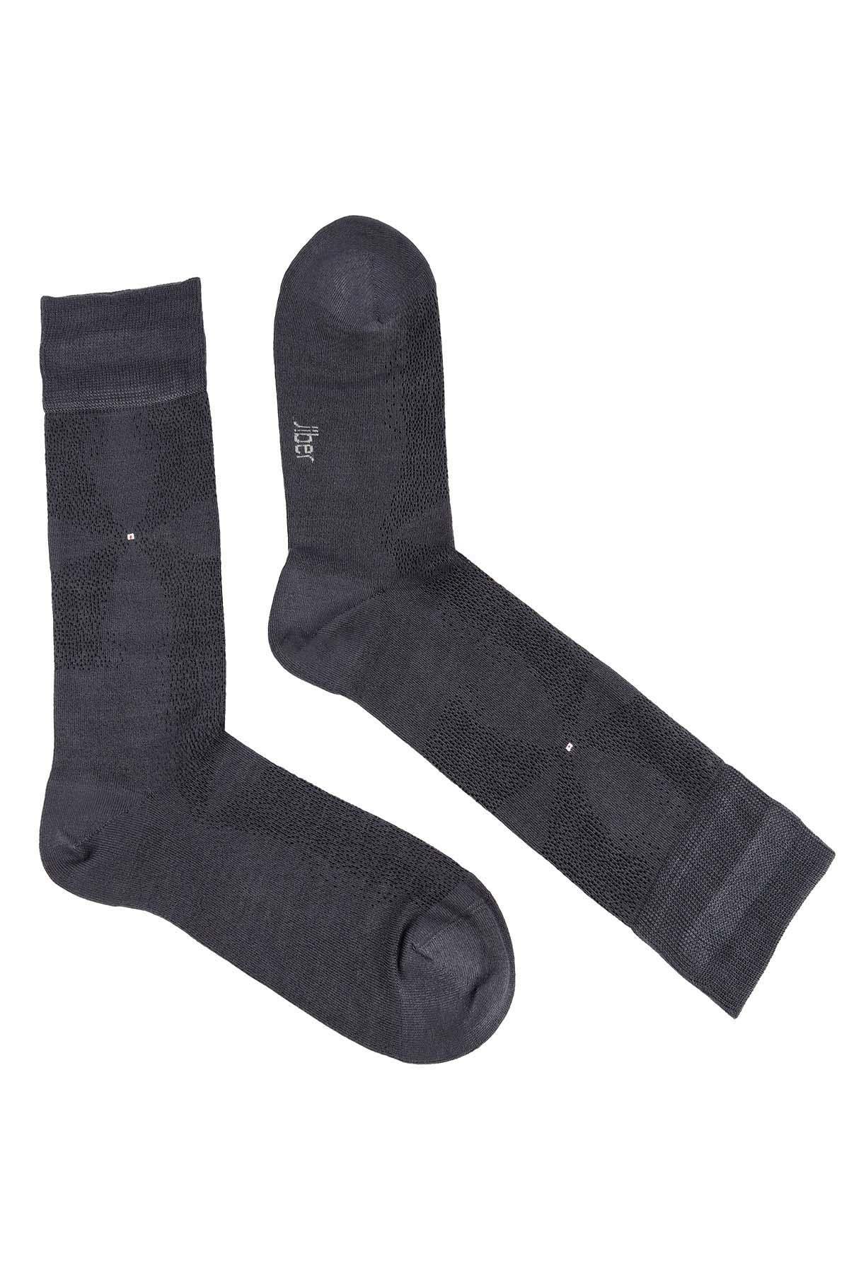 Erkek Soket Likralı Modal Füme Çorap 5217