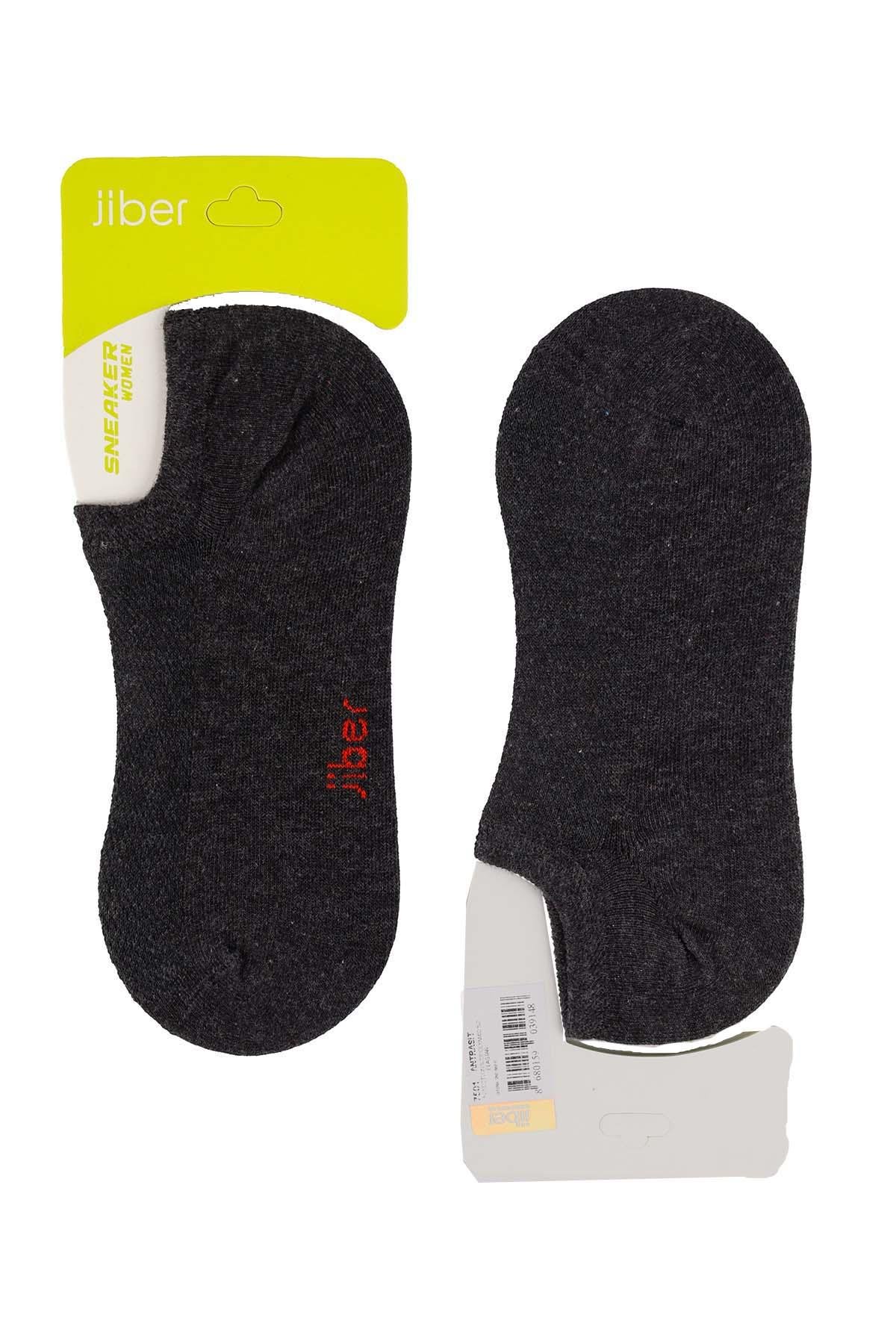 Kadın Antrasit Pamuklu  Sneaker Çorap 7501