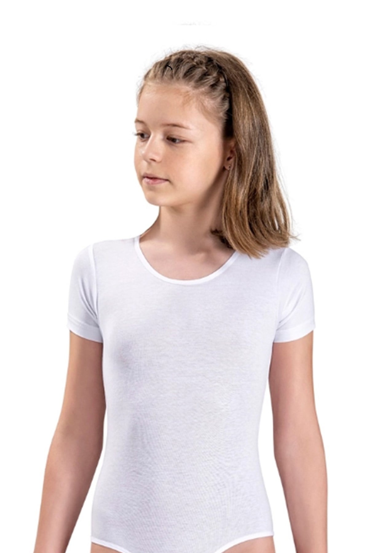 Kız çocuk Beyaz Pamuklu Likralı Bodysuit 806