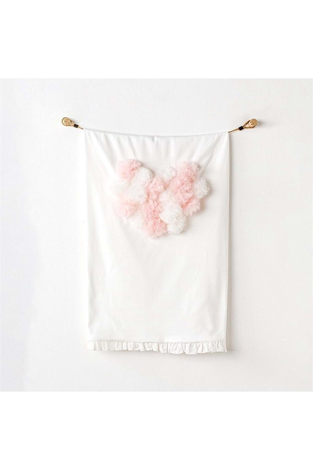 Andywawa Kız Bebek Petit Love Blanket Battaniye 90x85 cm Ekru AC24502