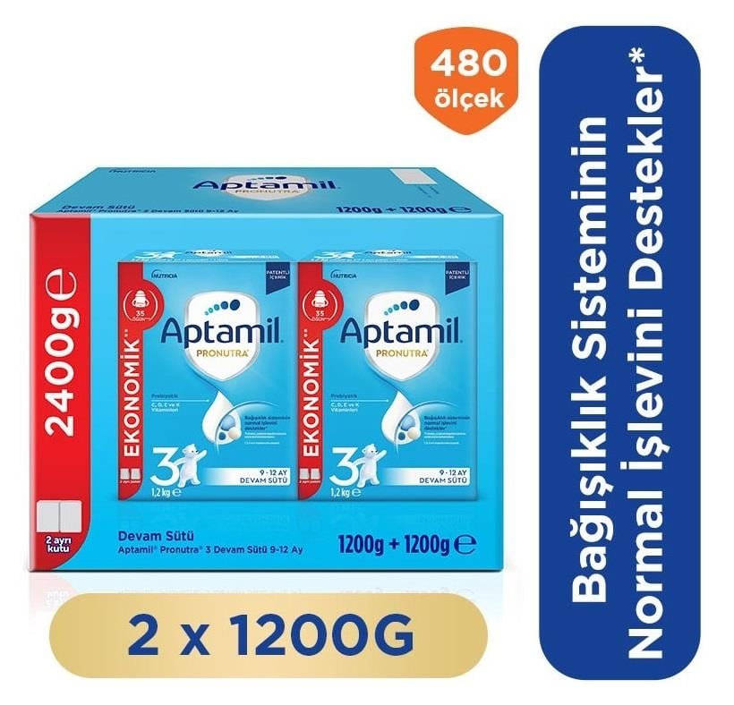 Aptamil 3 Devam Sütü 1200 gr 9-12 Ay 2'li