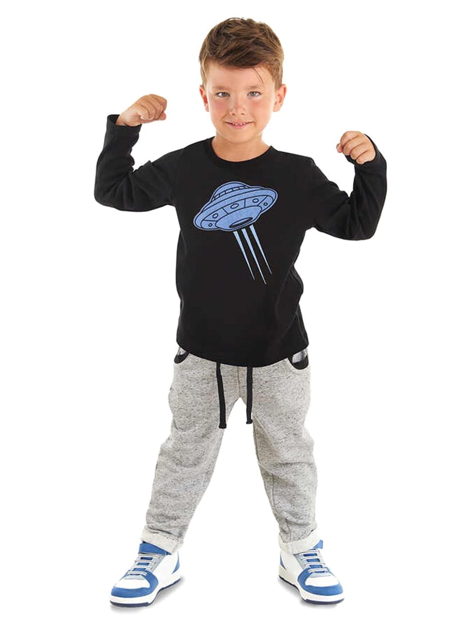 Denokids Erkek Çocuk Ufo T-shirt Pantolon Takım MS-23S1-024