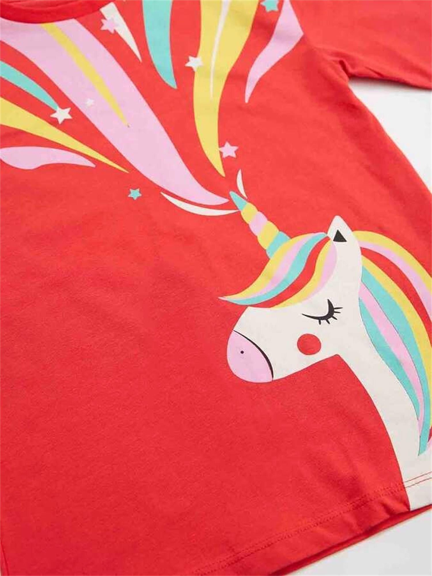 Denokids Kız Çocuk Unicorn Gücü Tunik Tayt Takım CFF-22K1-007