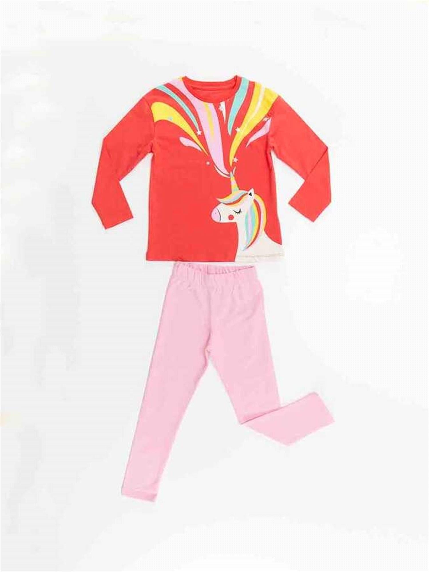 Denokids Kız Çocuk Unicorn Gücü Tunik Tayt Takım CFF-22K1-007