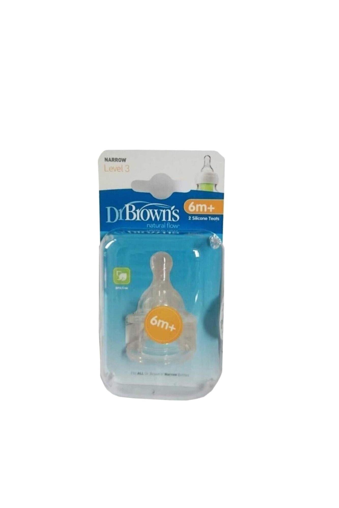 Dr Brown's Biberon Emziği 2'li Silikon Dar Ağız 6 Ay 332
