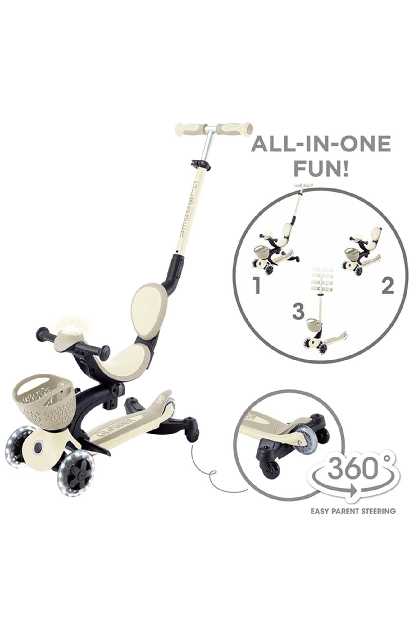 Globber Go Up Baby 360 Işıklı Scooter Koyu Bej 844-466