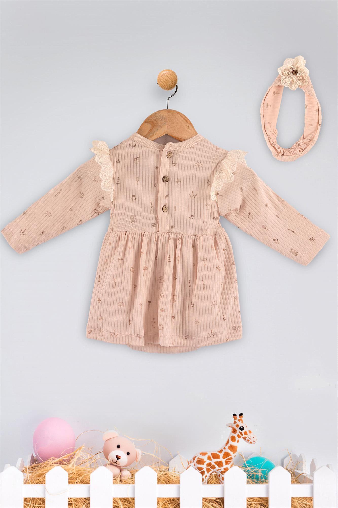 Kinder Baby Bubbless Kız Bebek Badili Elbise Takım Pudra 3018
