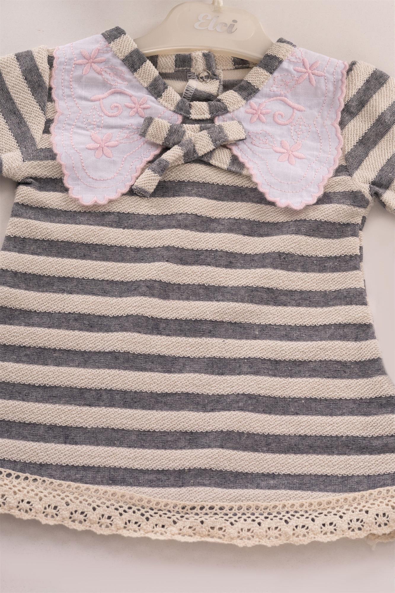 Kinder Baby Elci Baby Kız Bebek Çizgili 2'li Takım Pembe 6898