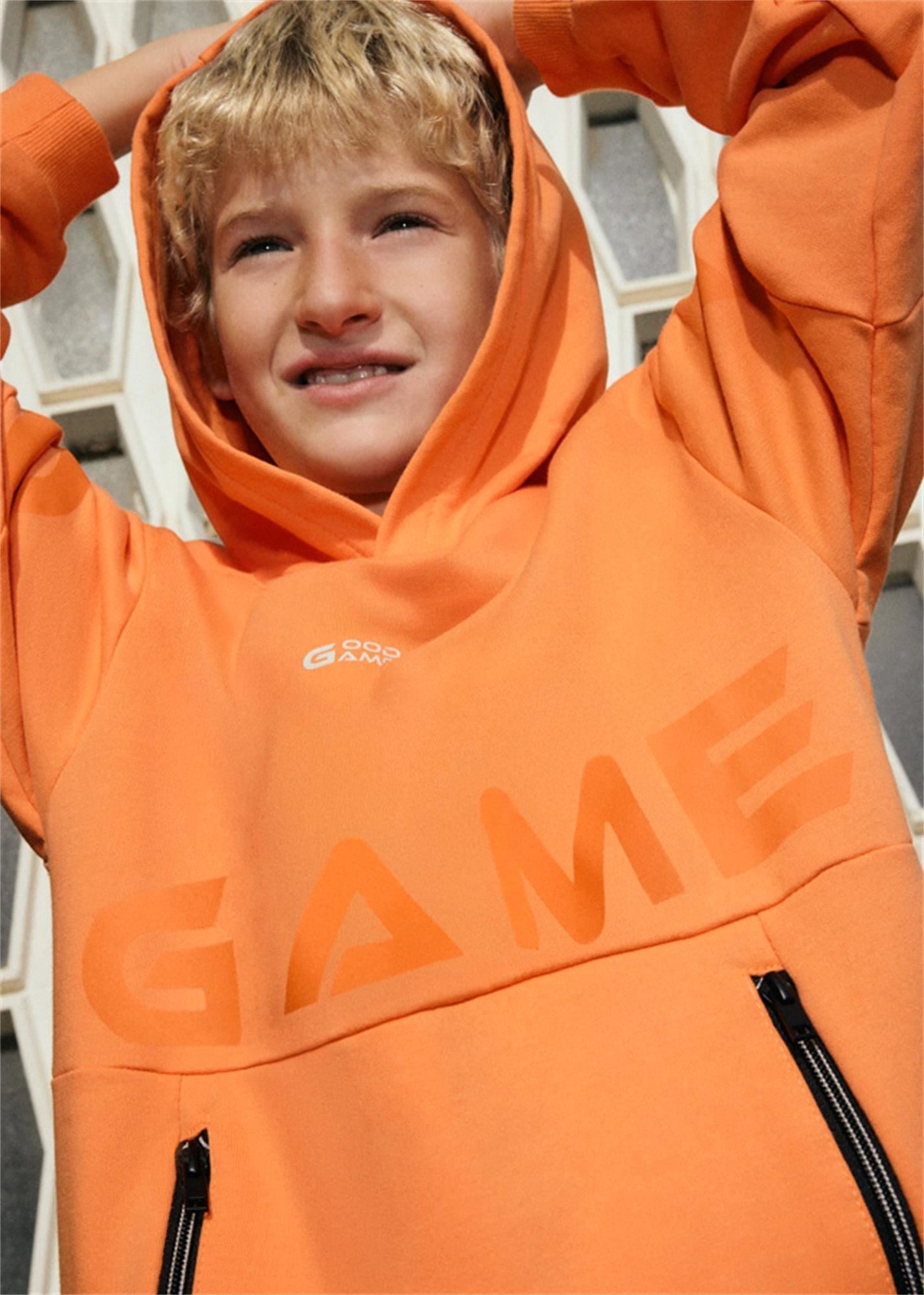 Mayoral Erkek Çocuk Kapüşonlu Sweatshirt Turuncu 6411