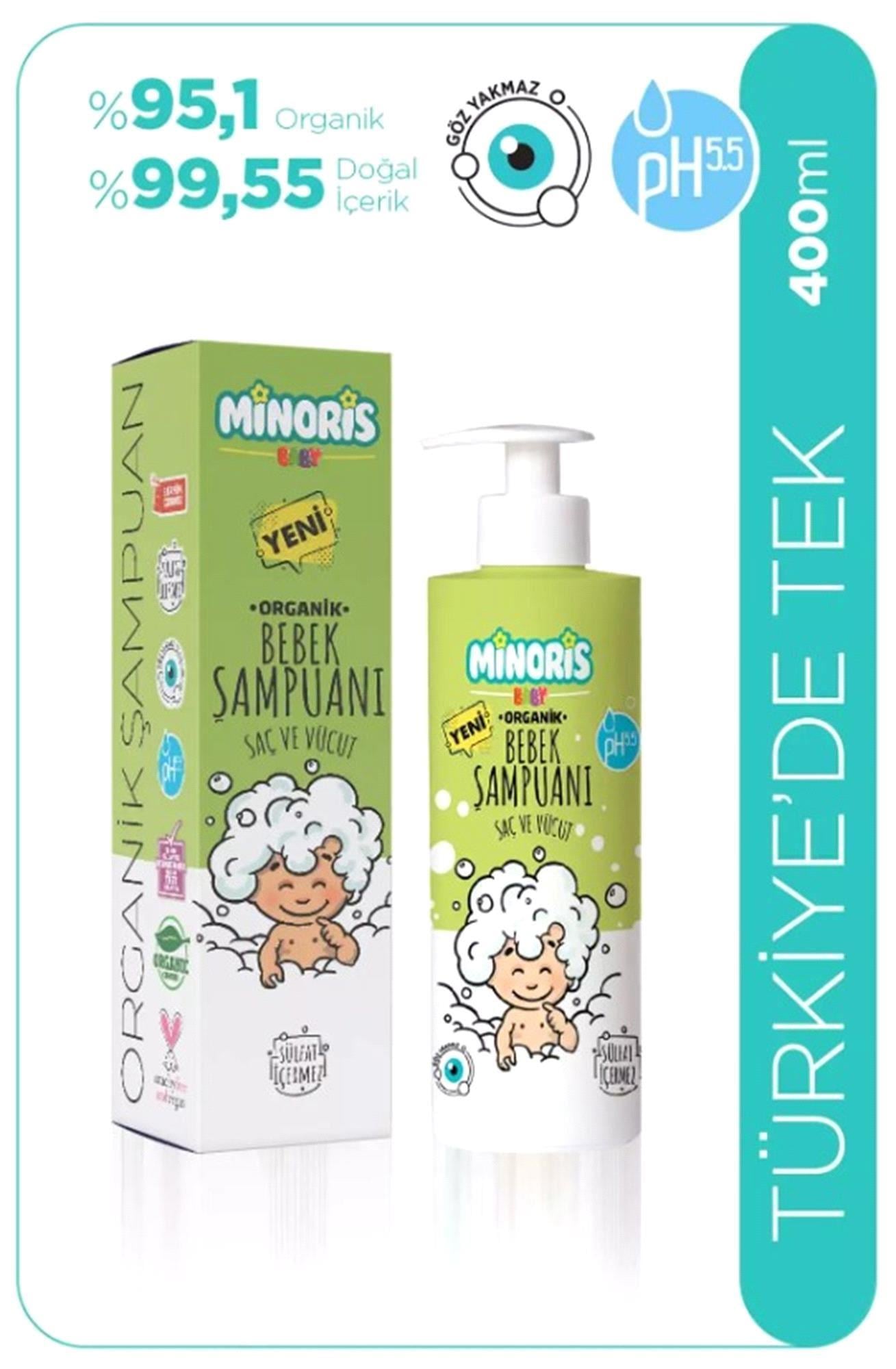 Minoris Baby Organik Bebek Saç ve Vücut Şampuanı 400ml