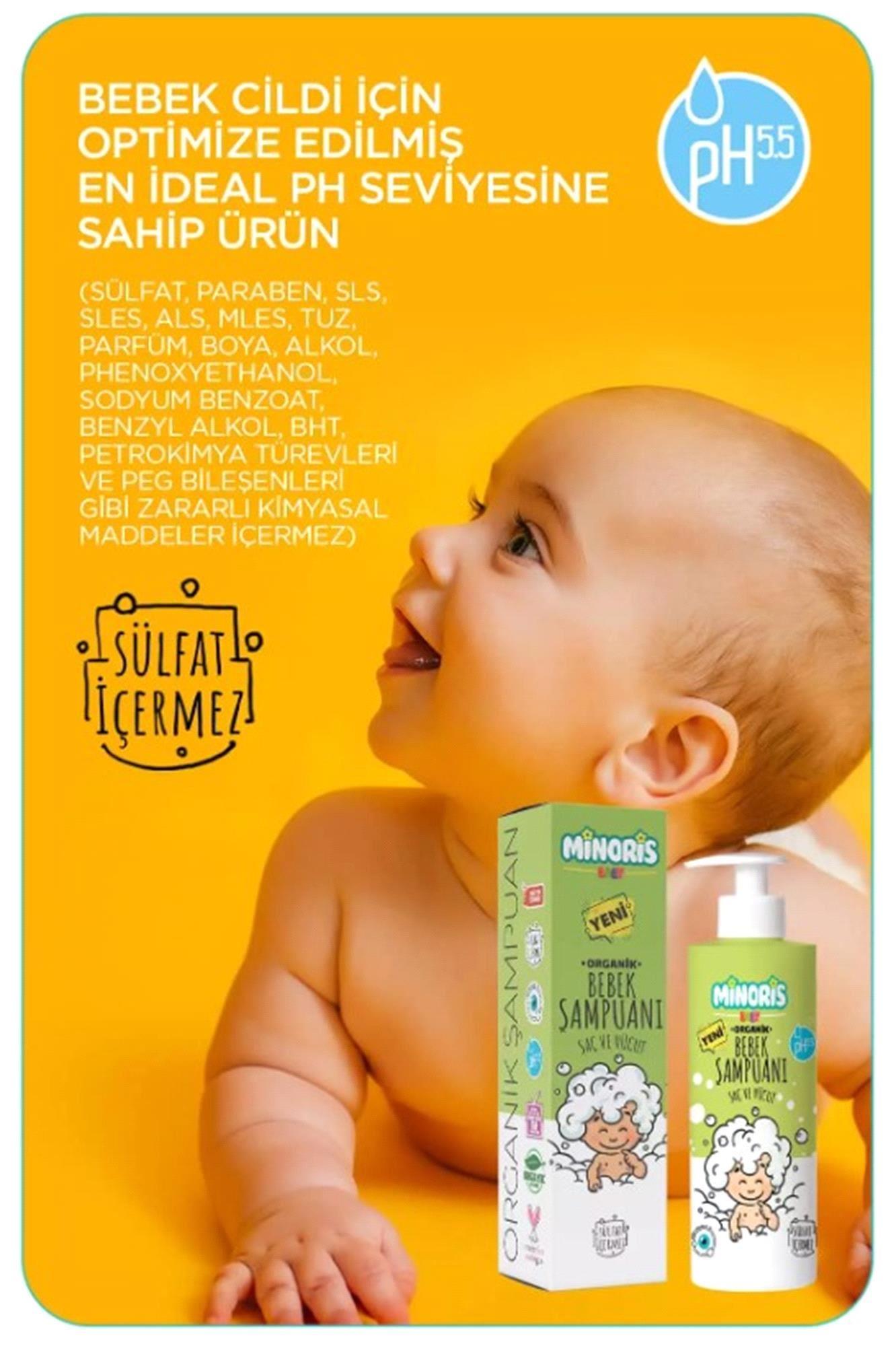 Minoris Baby Organik Bebek Saç ve Vücut Şampuanı 400ml