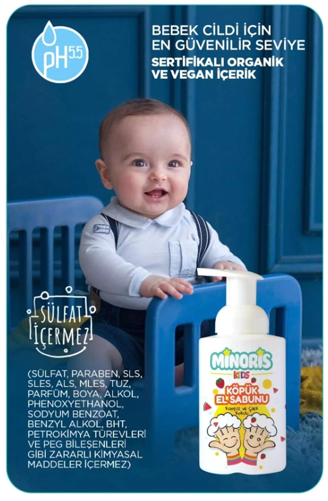 Minoris Kids Organik Karpuz ve Çilek El Köpük El Sabunu 300ml