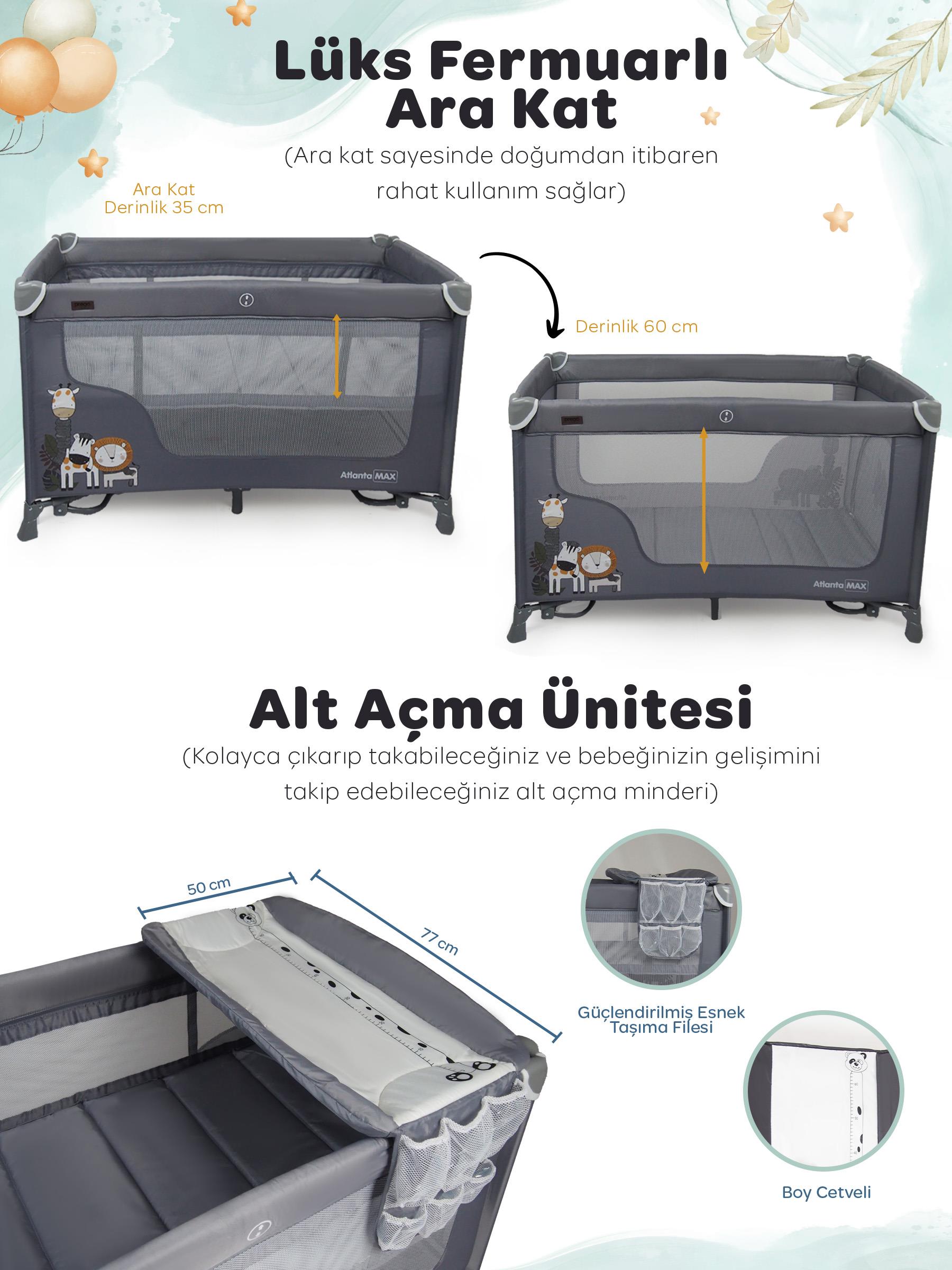 Prego Atlanta Oyun Parkı 70*120 Cm 8046 Gri