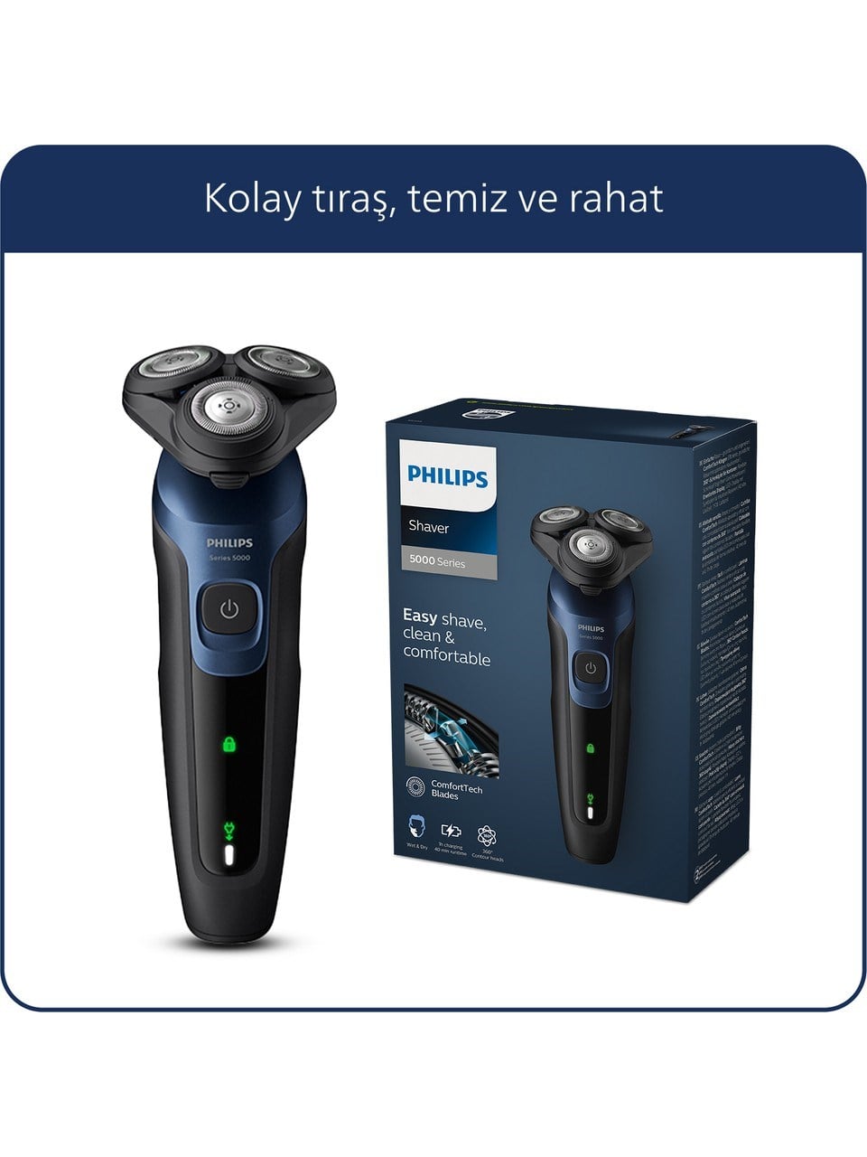 Philips S5445/03 Shaver Series 5000 Islak Kuru Tiras Makinesi