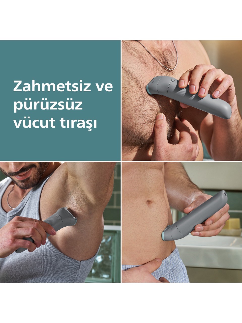 Philips Vücut Bakım 3000 Serisi Duşa Uygun, Hassas Bölge ve Vücut Tıraş Makinesi - BG3480/15