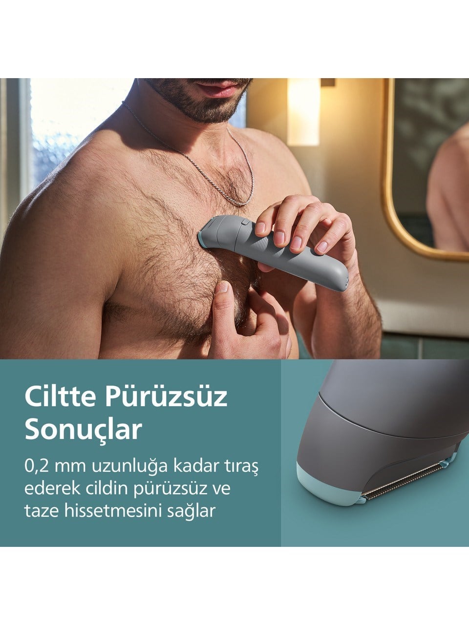 Philips Vücut Bakım 3000 Serisi Duşa Uygun, Hassas Bölge ve Vücut Tıraş Makinesi - BG3480/15