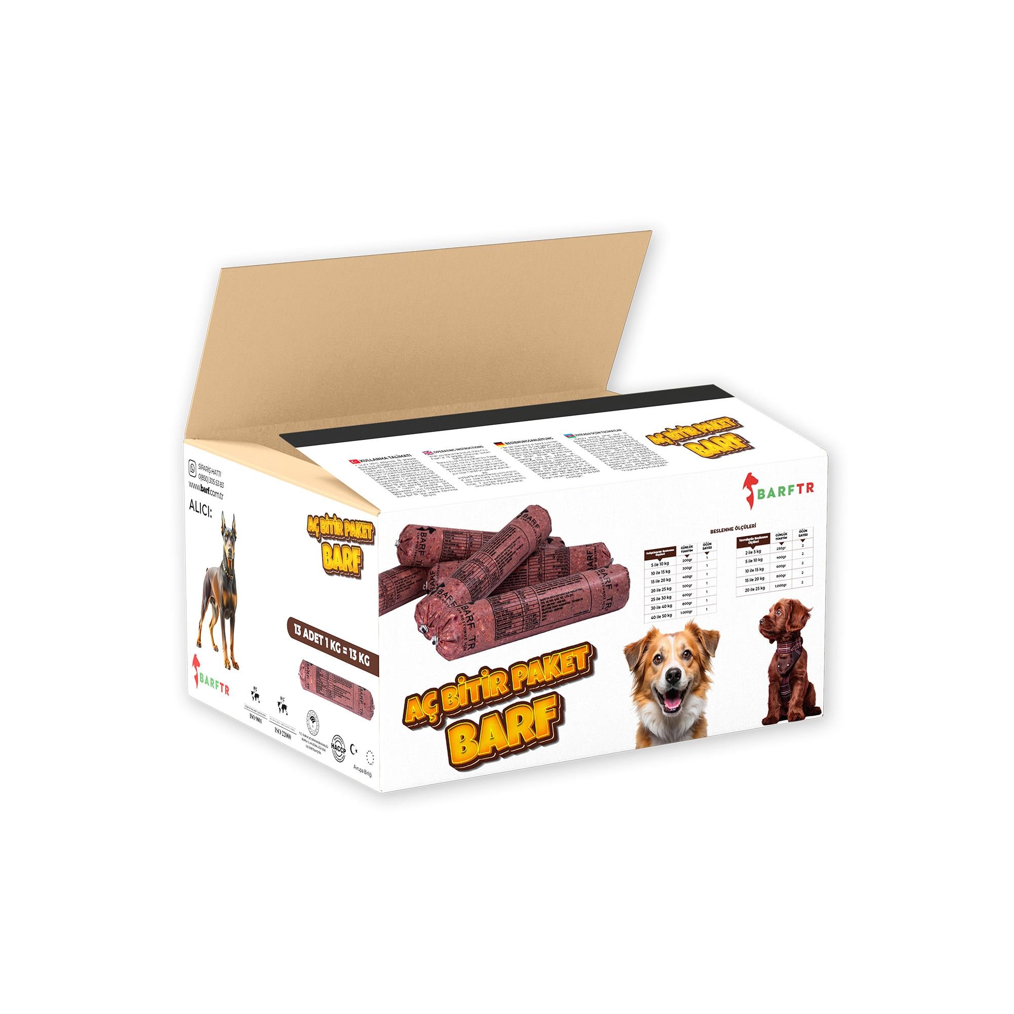 Bomba Paketi 10 Kg Mix Barf Köpek Maması, 350 Gr Fıstık Ezmesi Ödül Maması,1000 Gr Yumurta Kabuğu Tozu./3'ü Bir Arada 