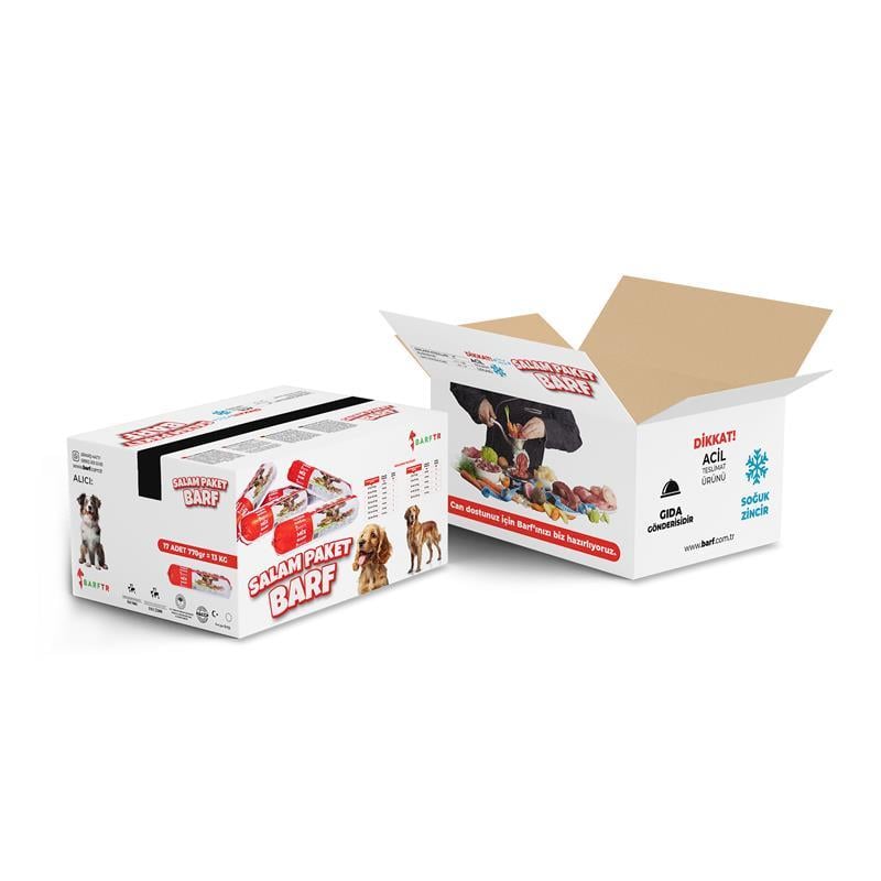 Mix Barf 13 kg Salam Paket Köpek Maması 770 GR Tekli Ambalajlarda