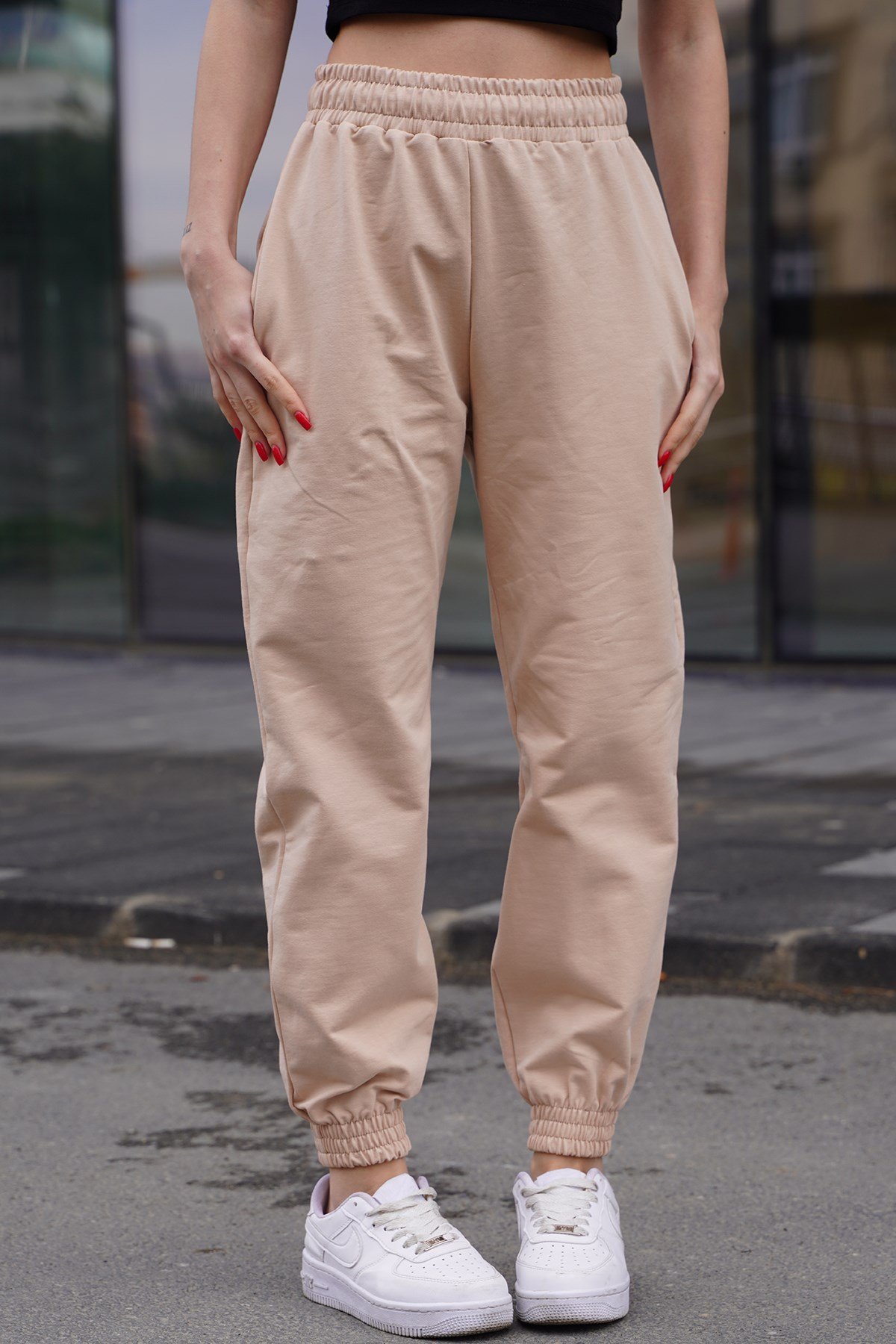Bej Comfort Fit Basic Eşofman Altı MG1635