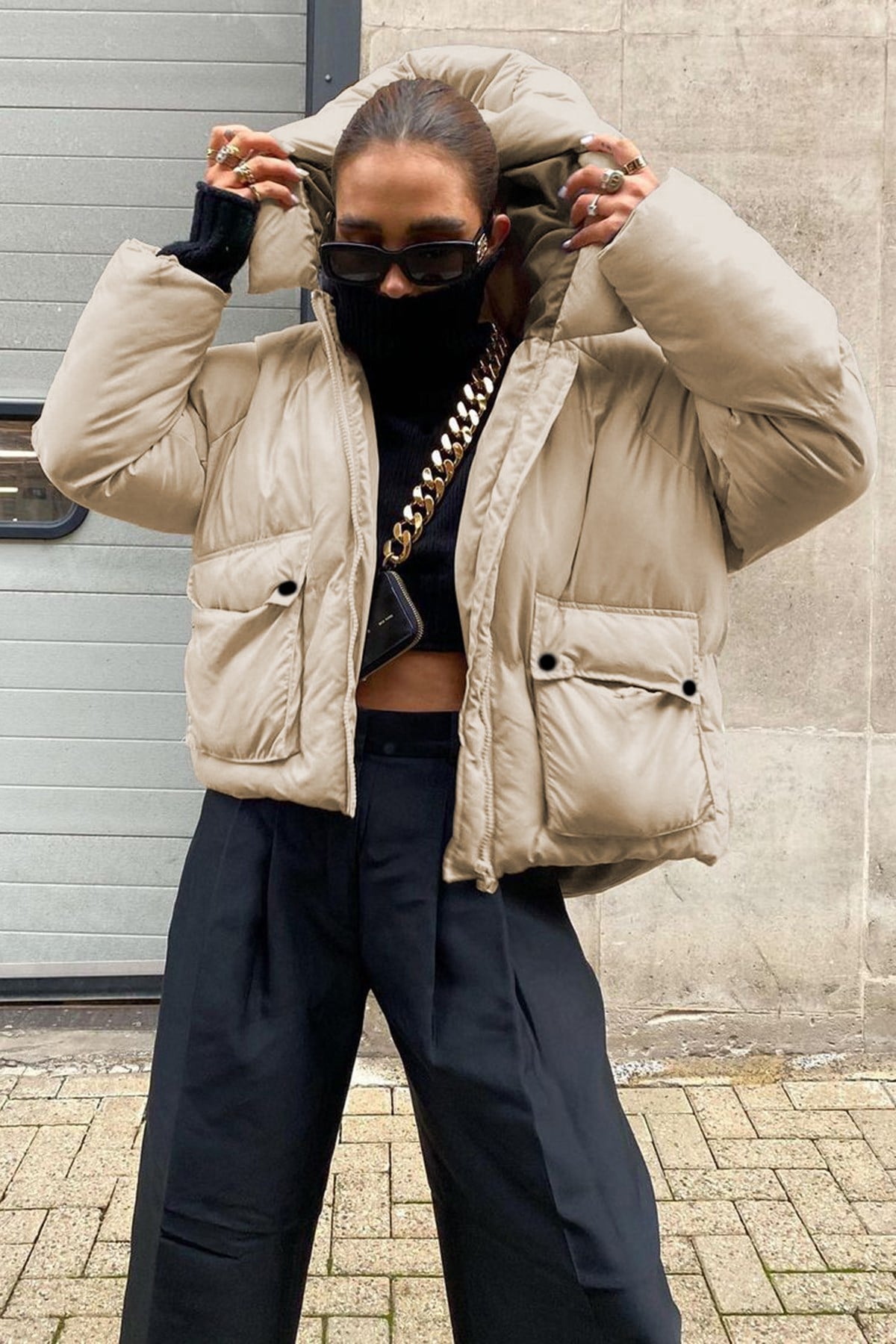 Mad Girls Beige Jacket MG1358